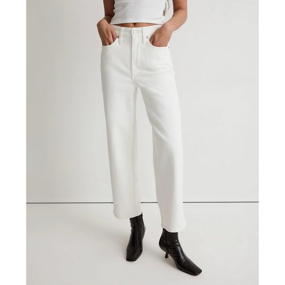 MADEWELL White The Perfect Vintage Wide-Leg Crop Jean NWT Size 29 - Picture 4 of 9